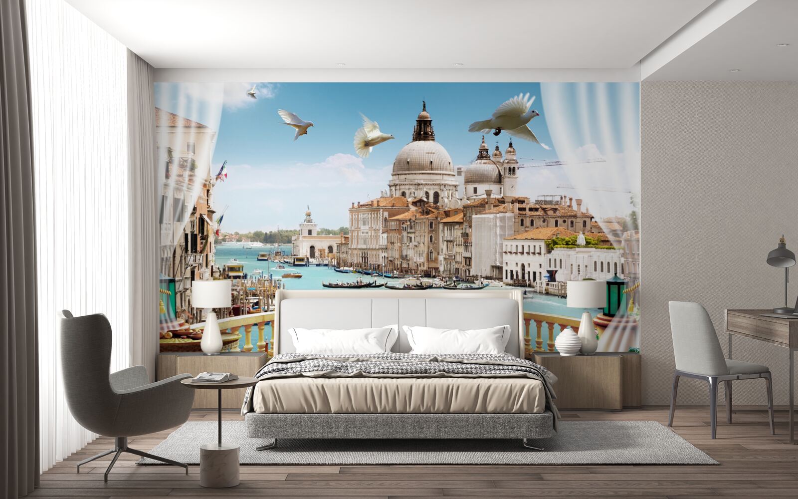 Fototapet priveliștea de la balcon oferă o panoramă magnifică a orașului Veneția