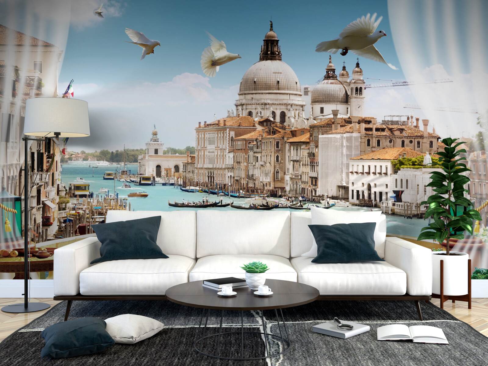 Fototapet priveliștea de la balcon oferă o panoramă magnifică a orașului Veneția