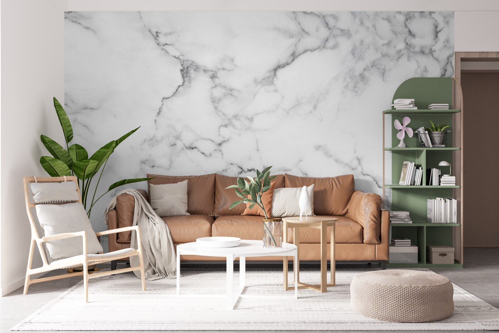 Fototapet marmură albă cu modele negre