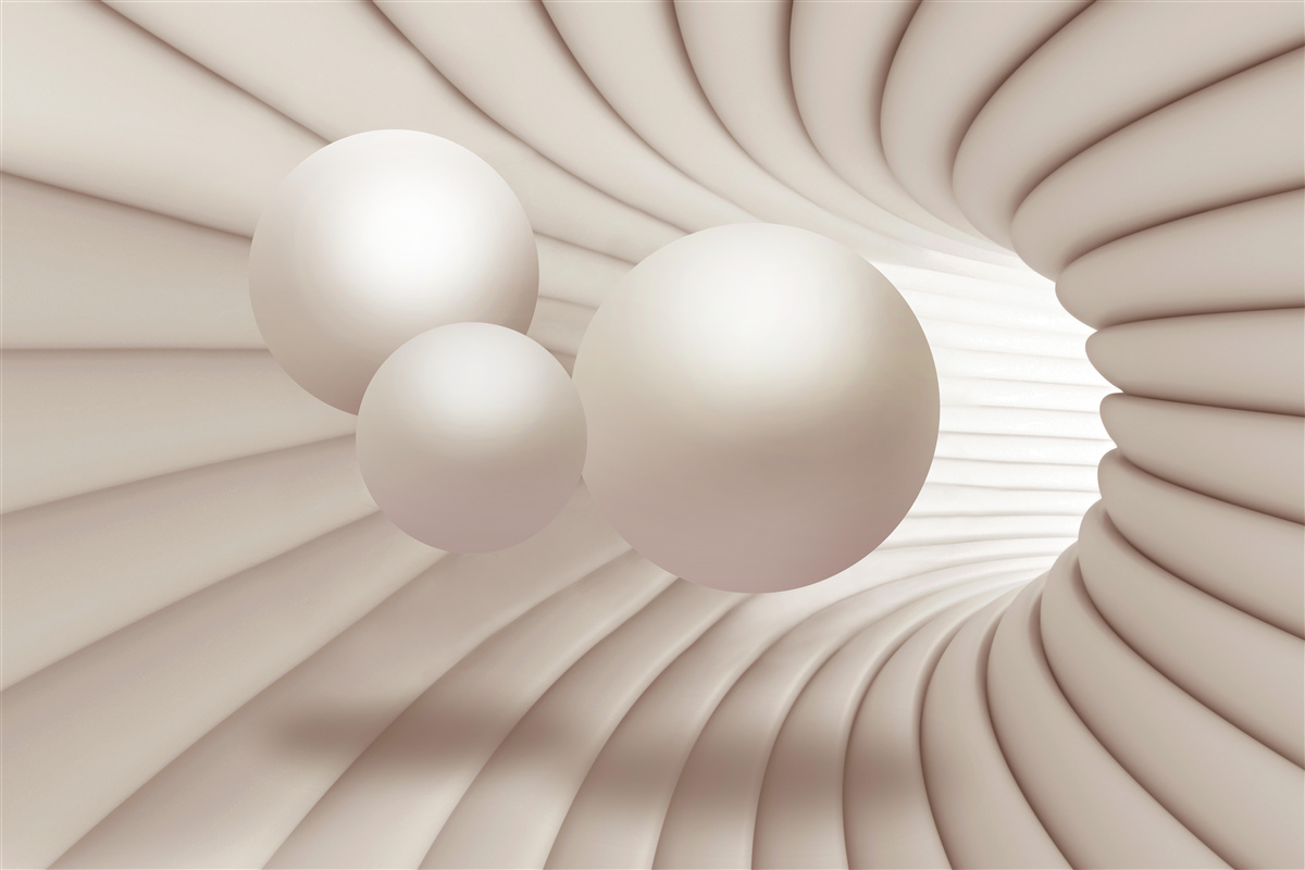 Fototapet trei perle zboară în pasaj