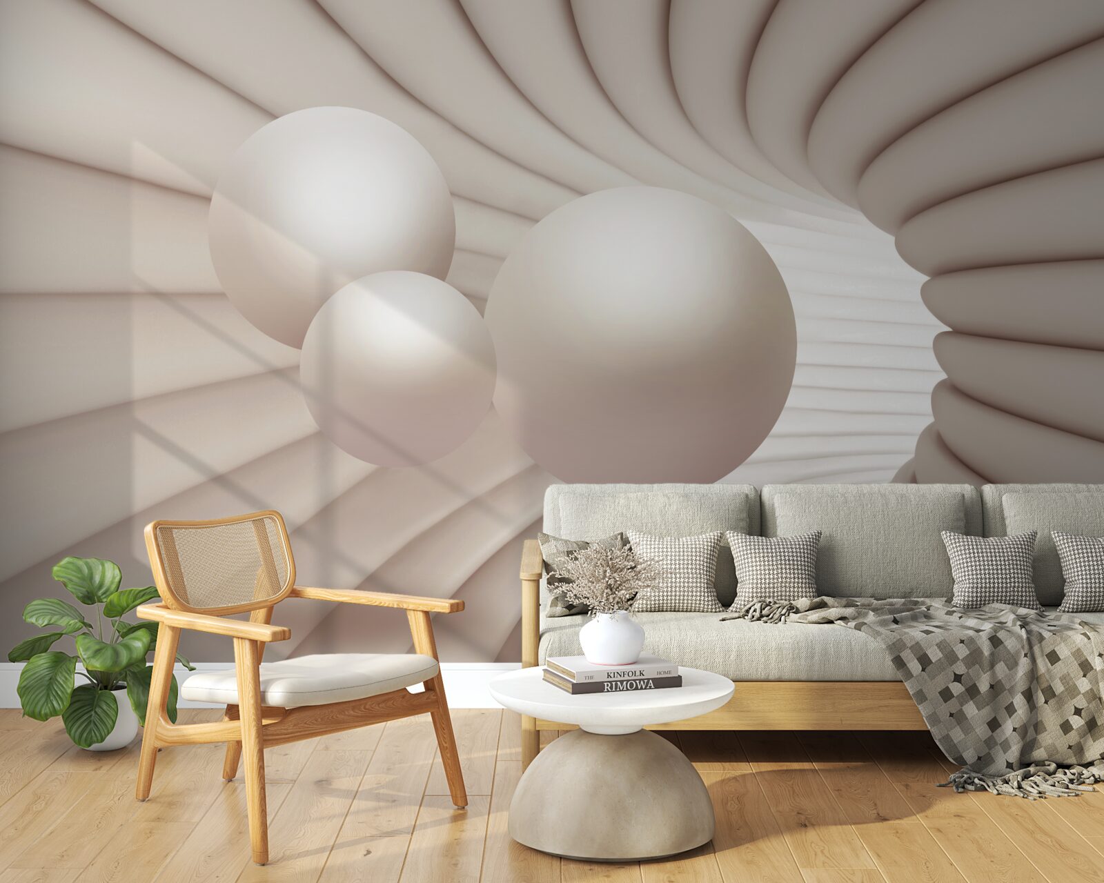 Fototapet trei perle zboară în pasaj