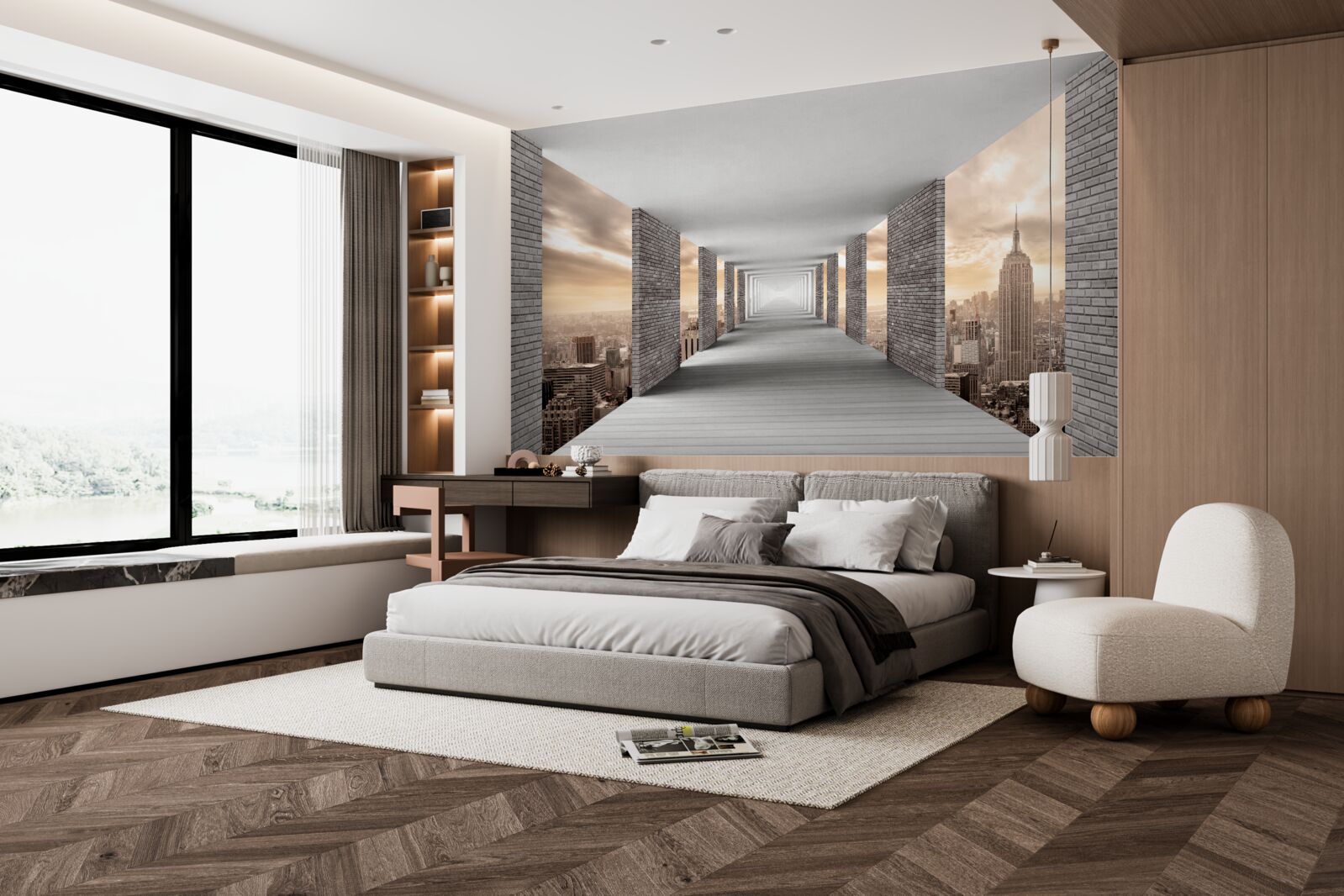 Fototapet pasaj subteran sub agitația orașului