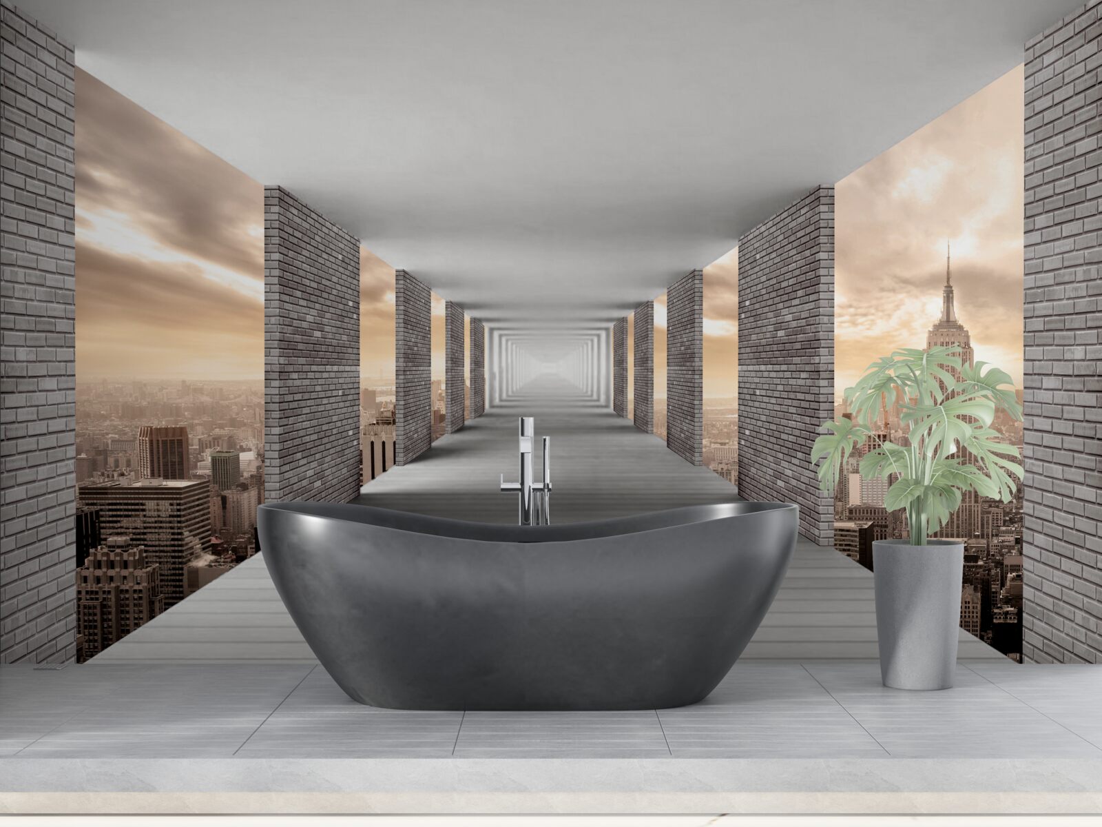 Fototapet pasaj subteran sub agitația orașului