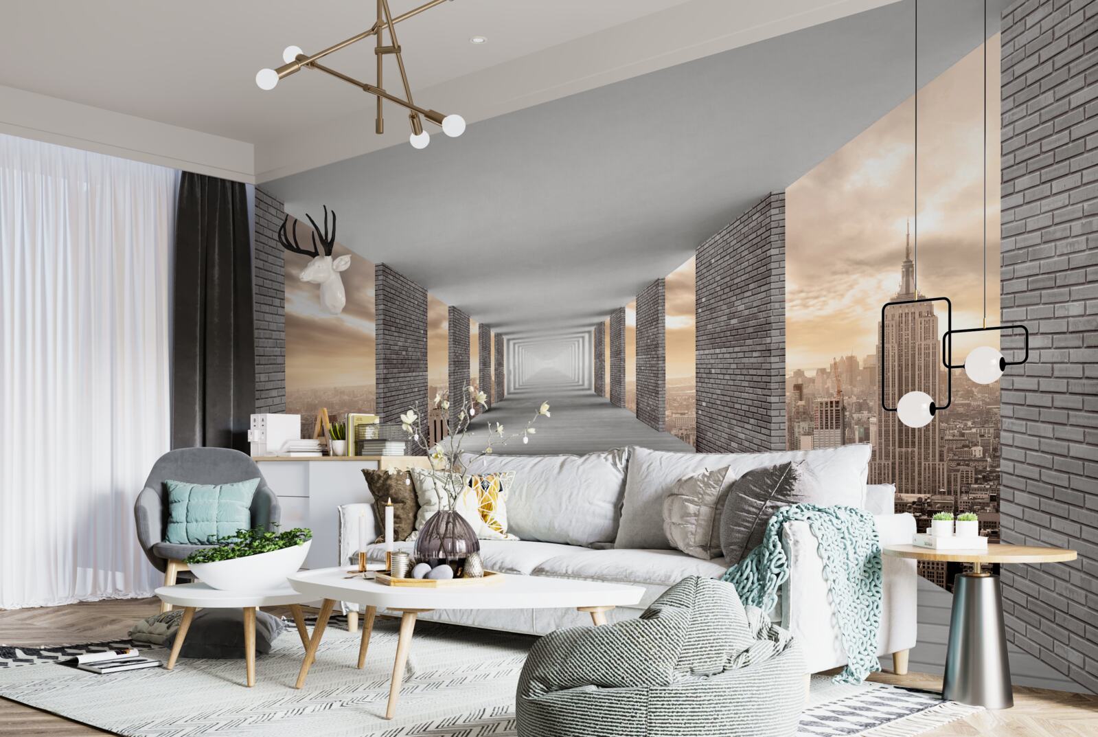 Fototapet pasaj subteran sub agitația orașului