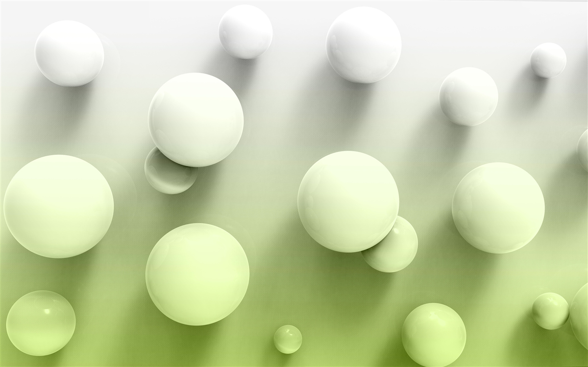 Fototapet gradient plutitoare bile albe