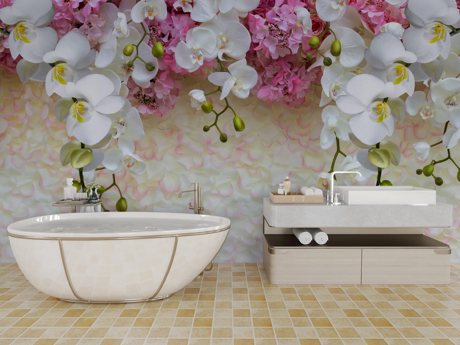 Fototapet ramuri de diferite orhidee coboară