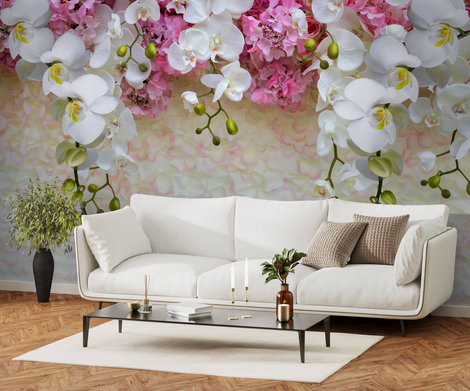 Fototapet ramuri de diferite orhidee coboară