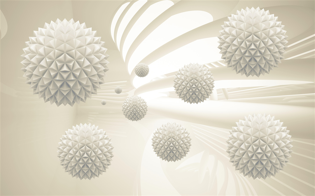 Fototapet perspectiva bilelor strălucitoare care plutesc în aer