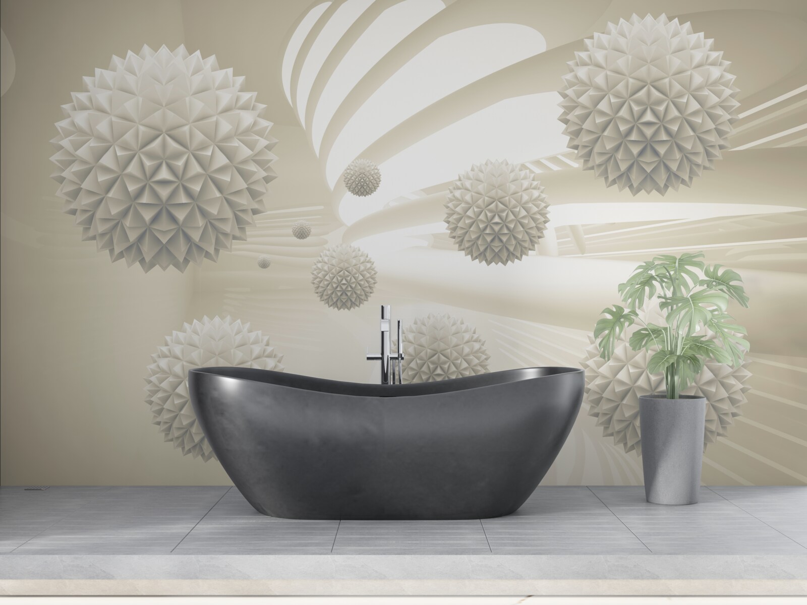 Fototapet perspectiva bilelor strălucitoare care plutesc în aer