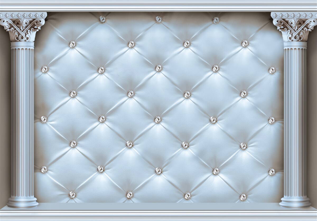 Fototapet Arcul este decorat cu țesătură de tapițerie albastră