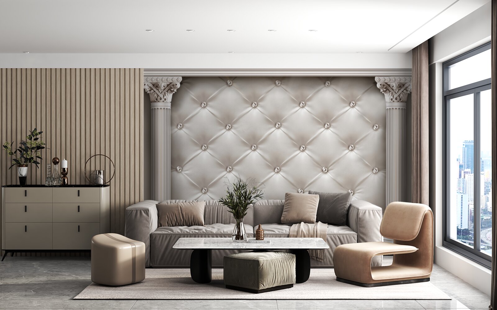 Fototapet finisaje rotunjite și decorative