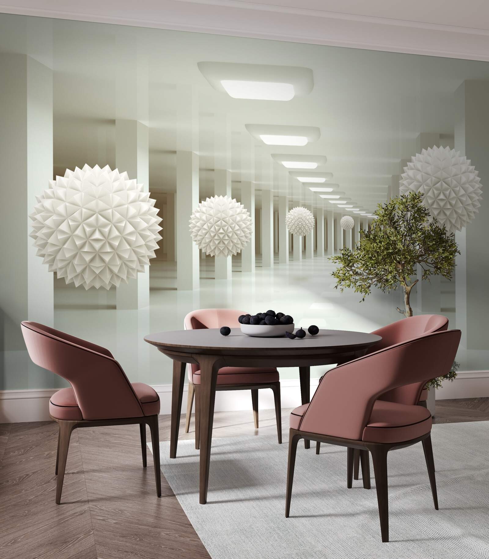 Fototapet perspectiva coloanei și a bilei