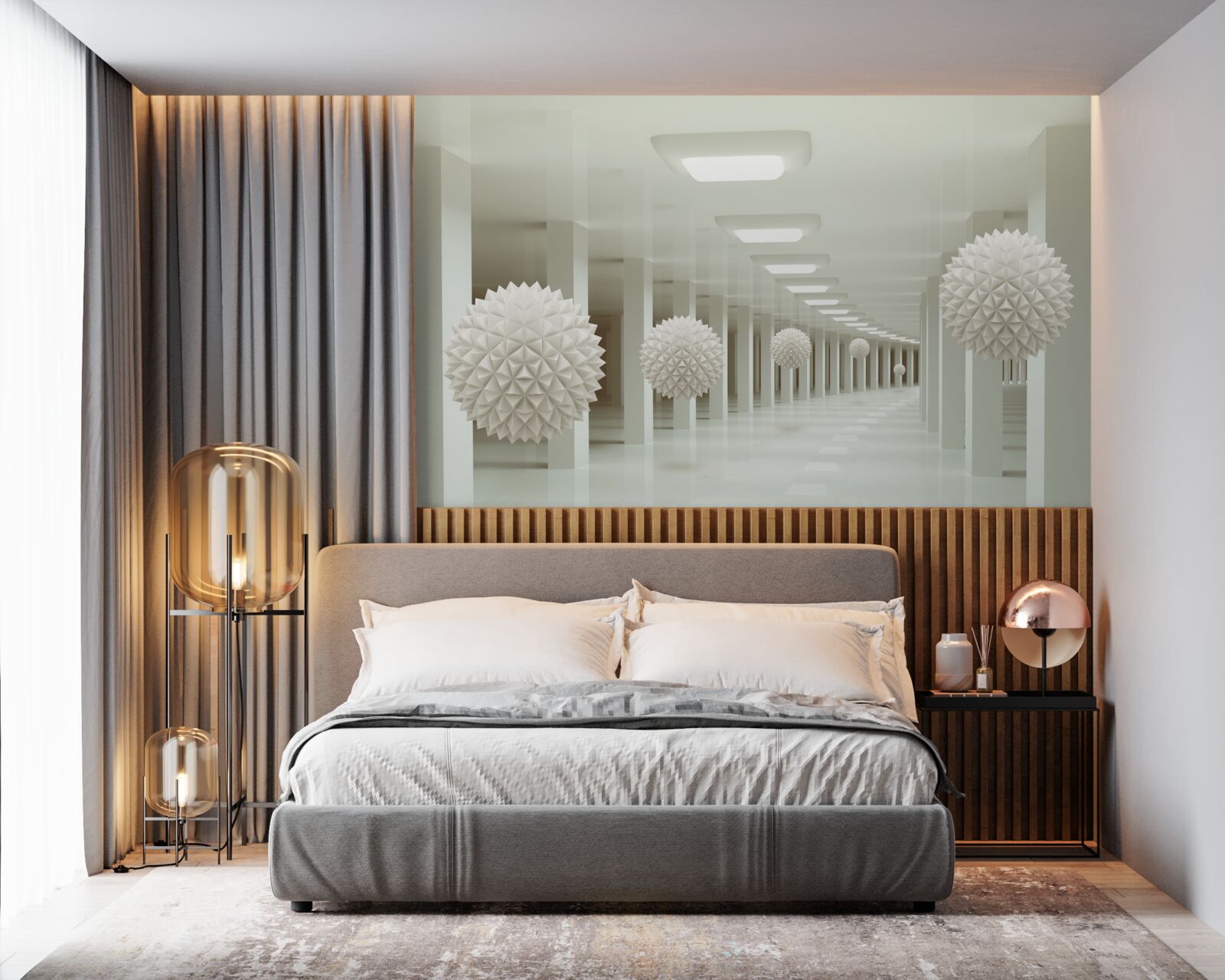 Fototapet perspectiva coloanei și a bilei