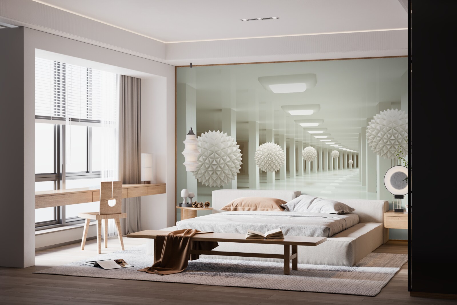 Fototapet perspectiva coloanei și a bilei