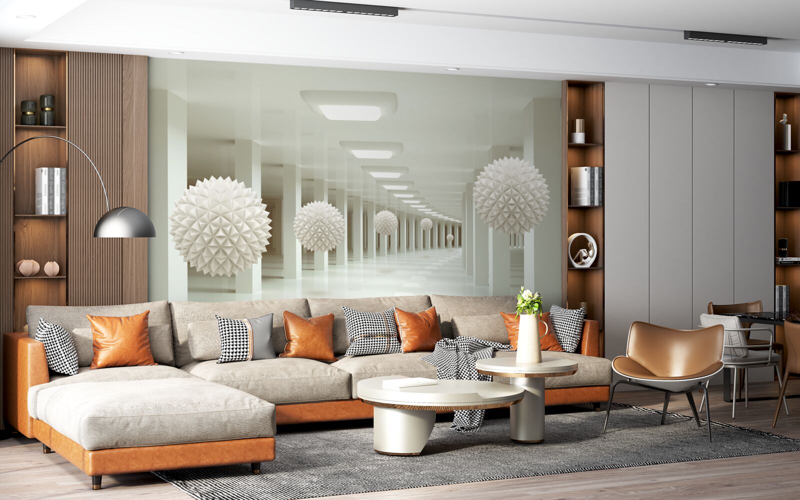 Fototapet perspectiva coloanei și a bilei