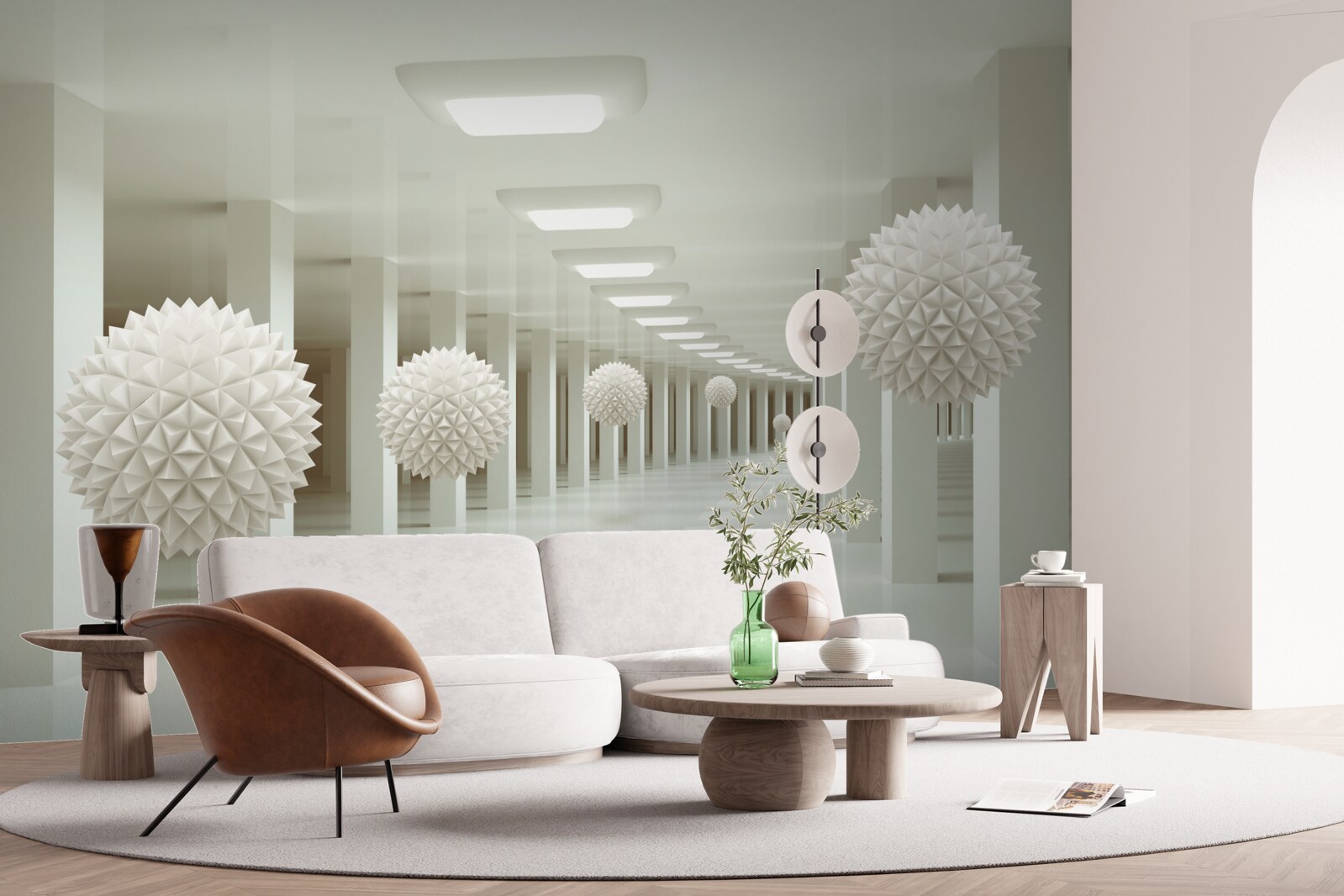 Fototapet perspectiva coloanei și a bilei