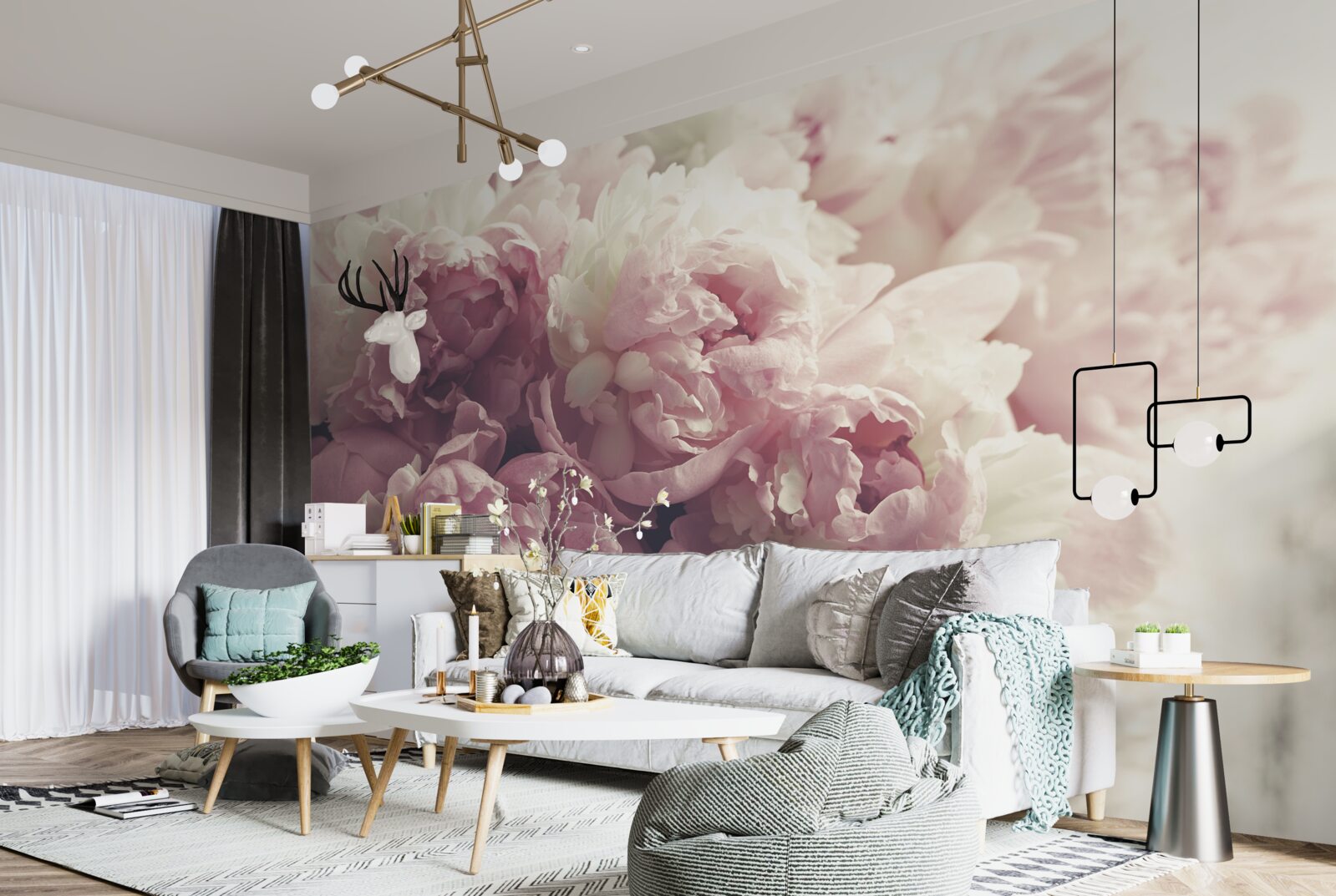 Fototapet Arc de bujori roz