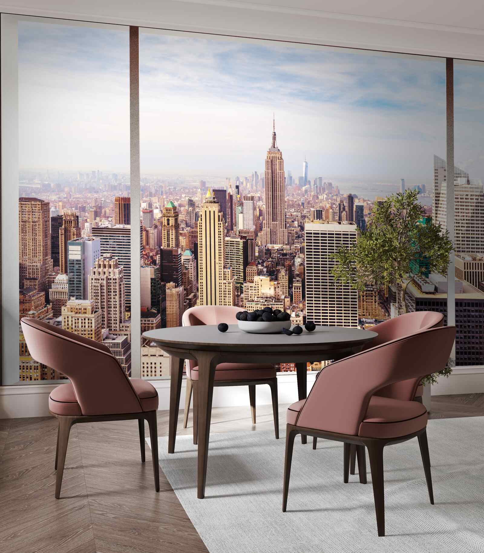 Fototapet vedere panoramică a orașului de la fereastră