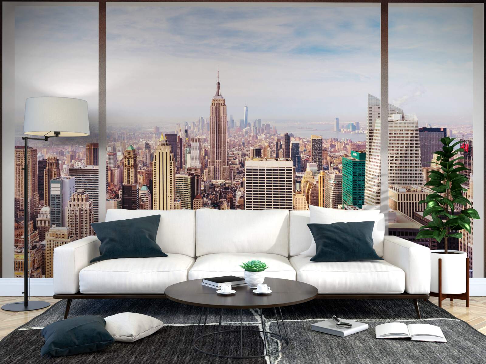 Fototapet vedere panoramică a orașului de la fereastră