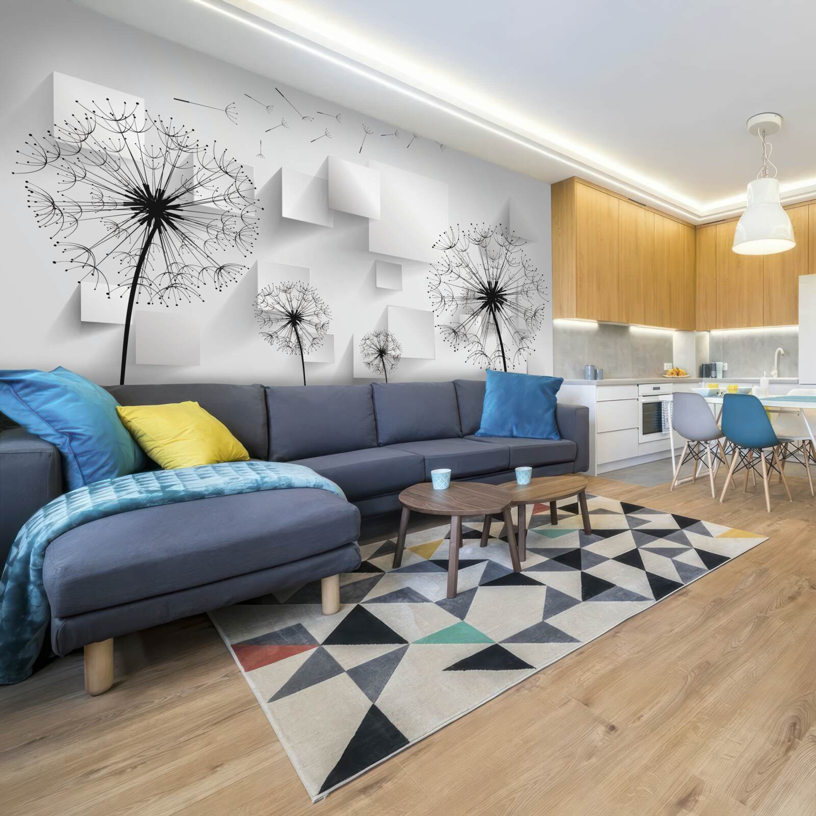 Fototapet zborul moale al florilor de păpădie