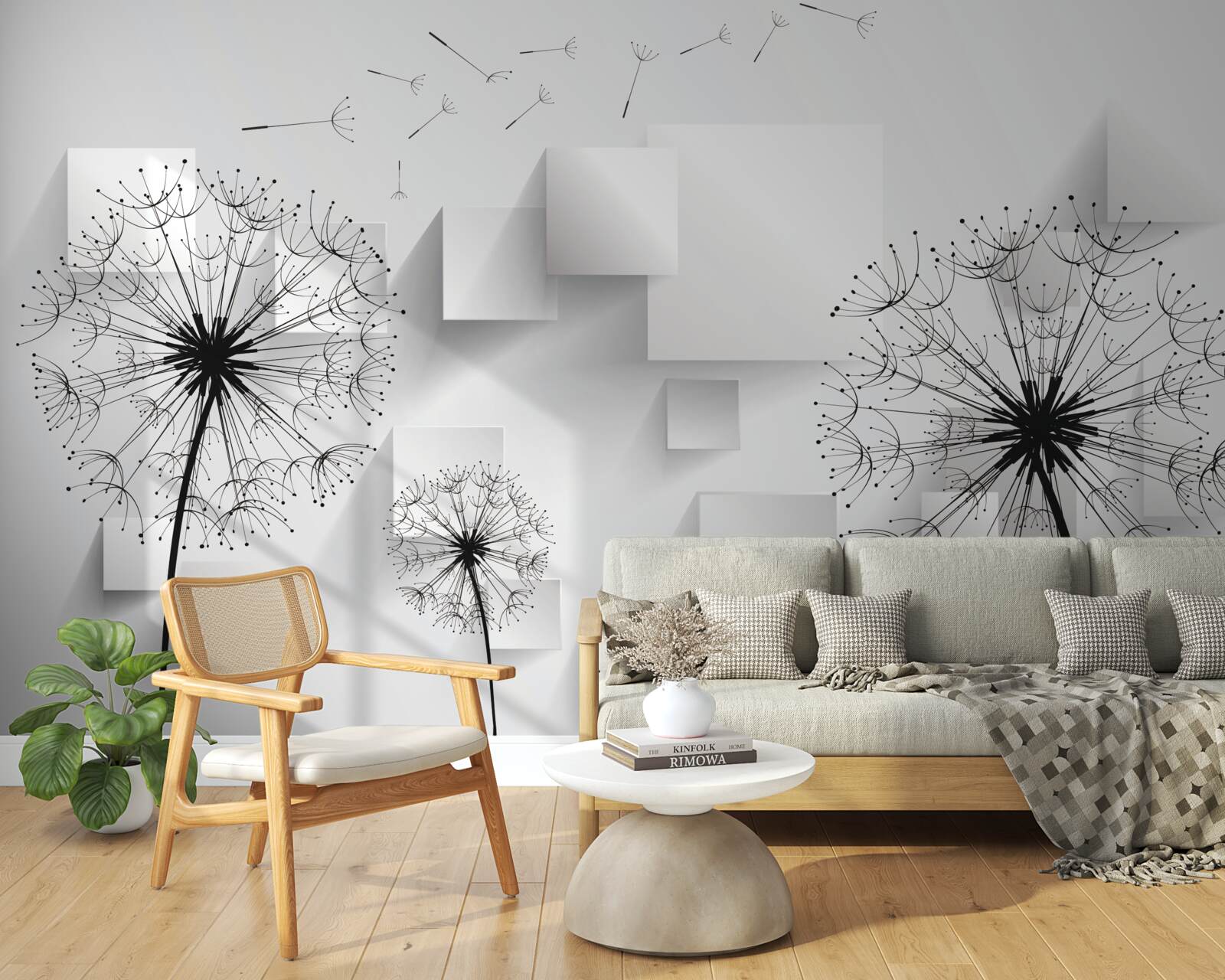 Fototapet zborul moale al florilor de păpădie