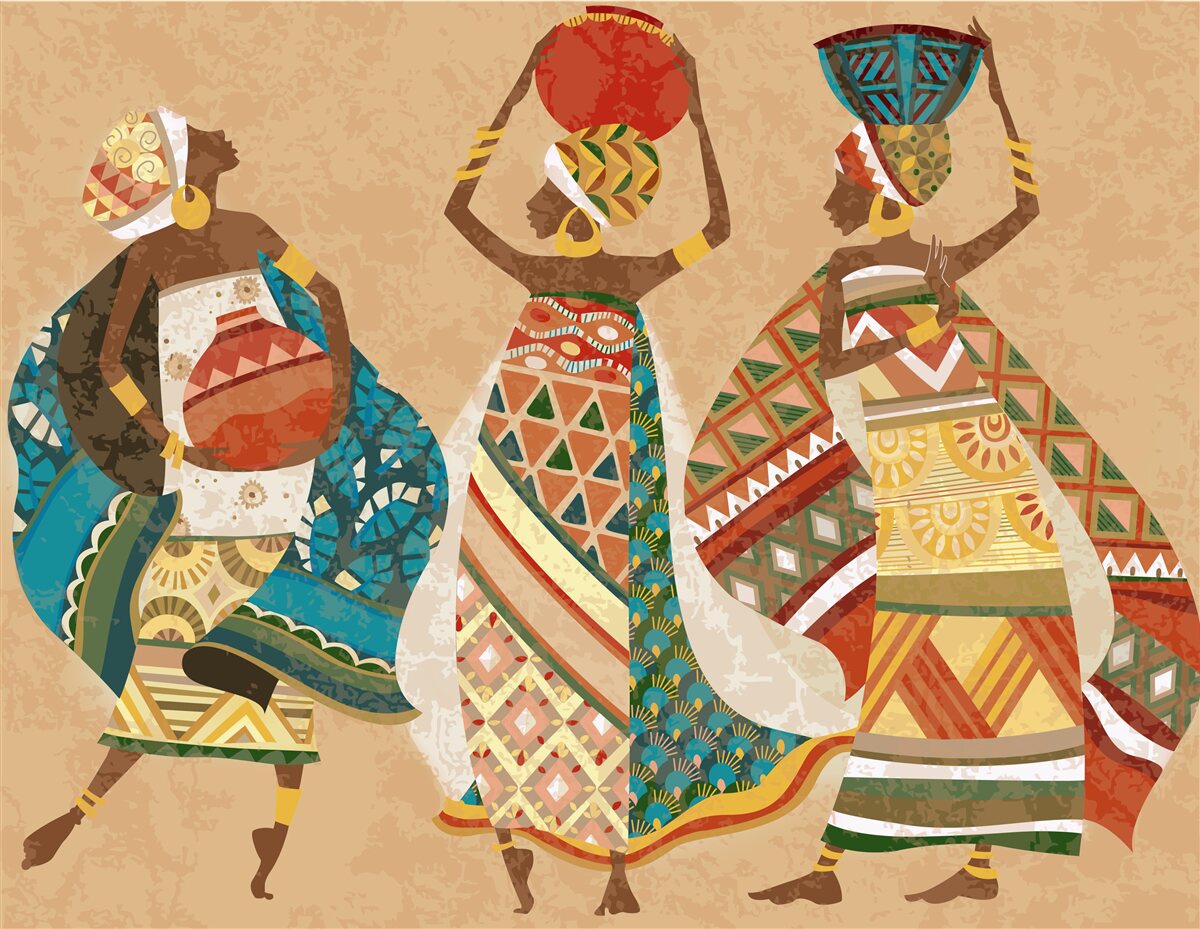 Fototapet schiță de imagini ale femeilor africane