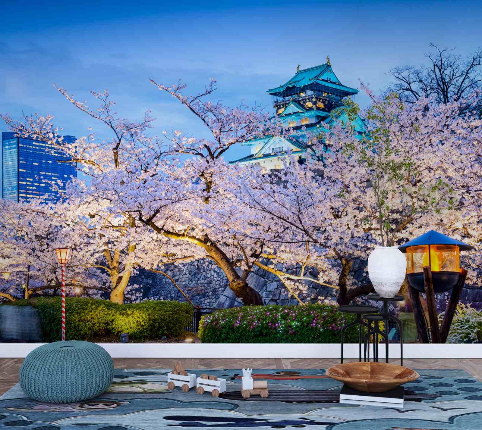 Fototapet seara flori de cireș