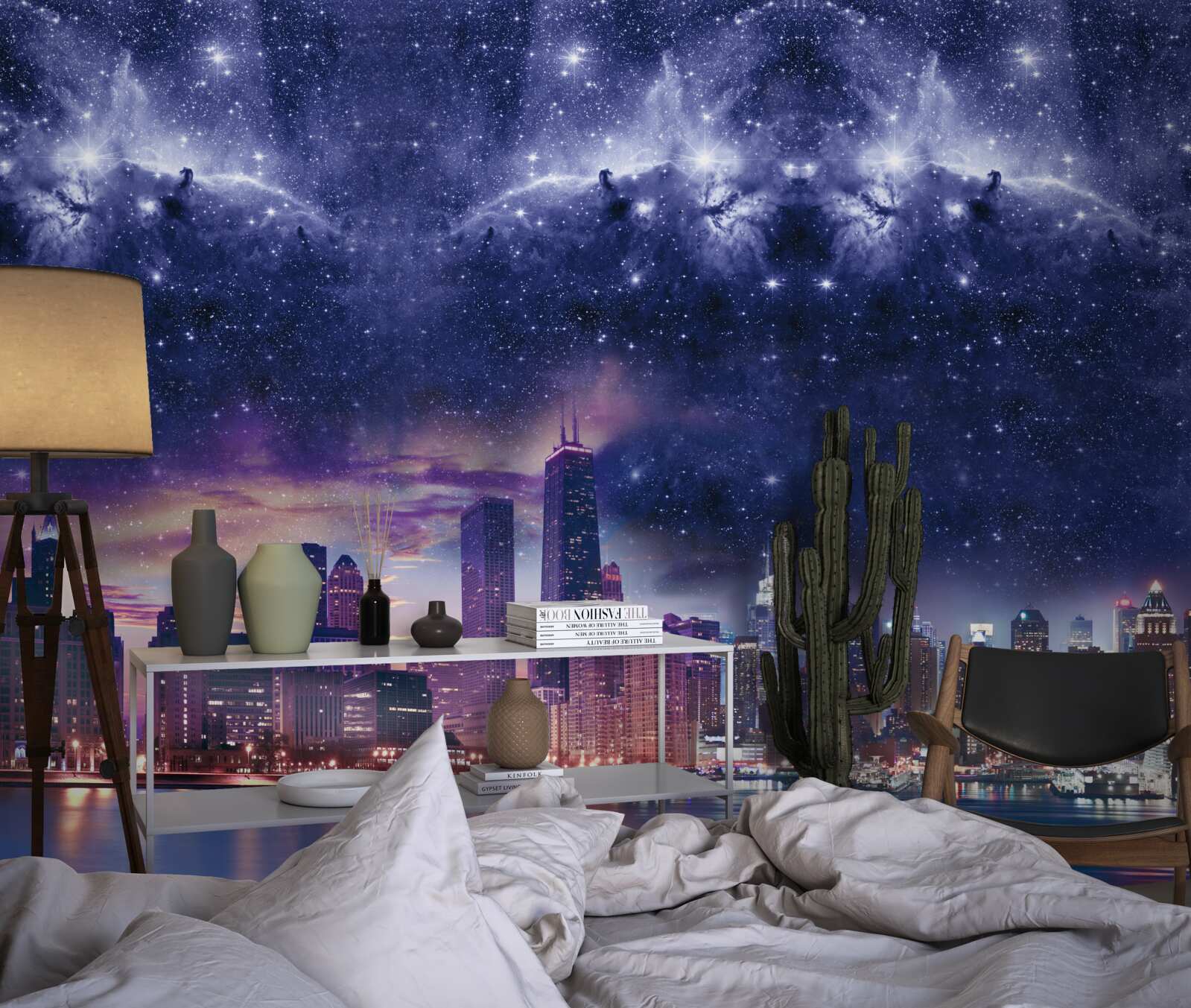 Fototapet pânză astrală magică deasupra metropolei