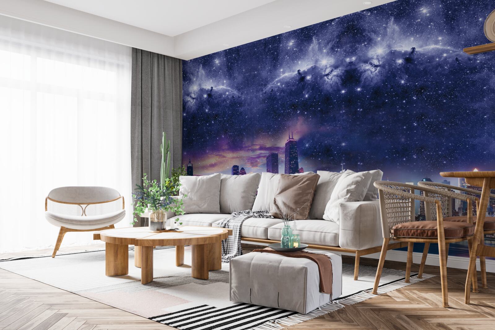 Fototapet pânză astrală magică deasupra metropolei