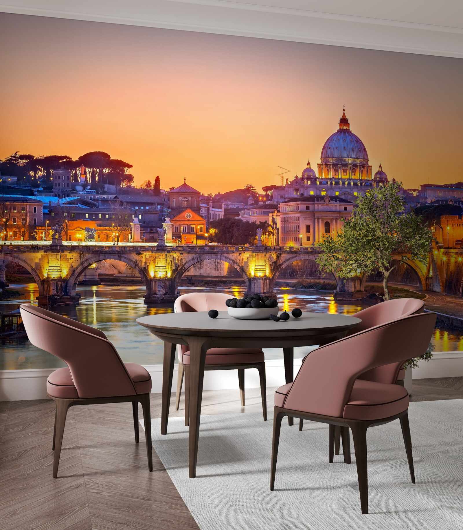 Fototapet vedere a catedralei romeo sub luminile serii