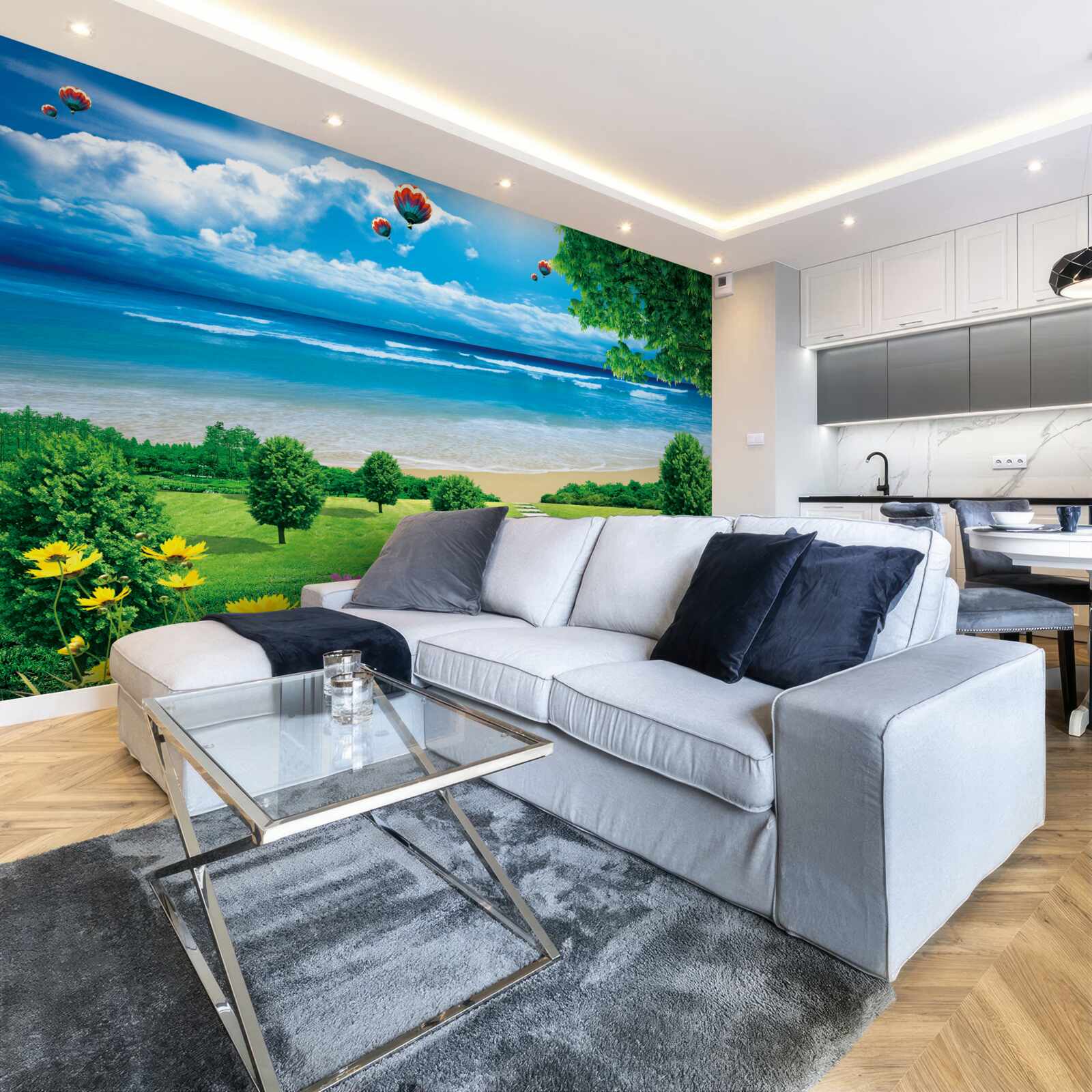 Fototapet pajiști verzi de mare