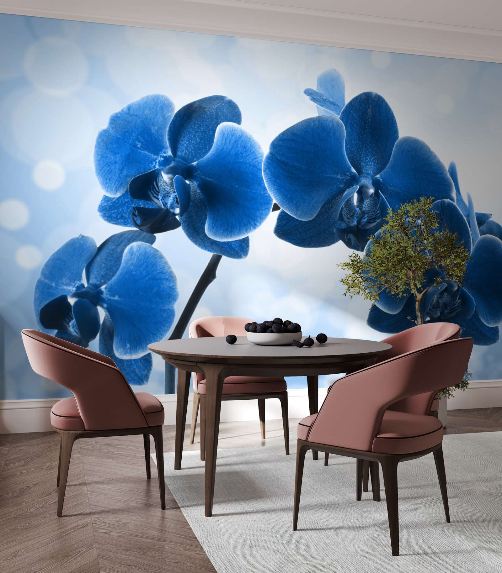 Fototapet orhideele sunt albastru închis