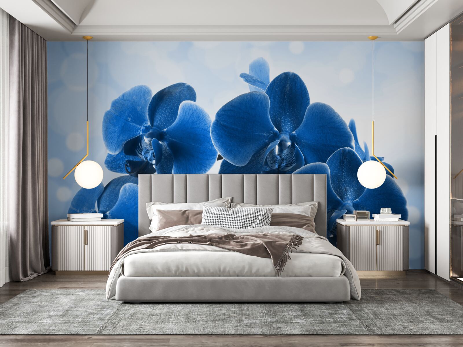 Fototapet orhideele sunt albastru închis