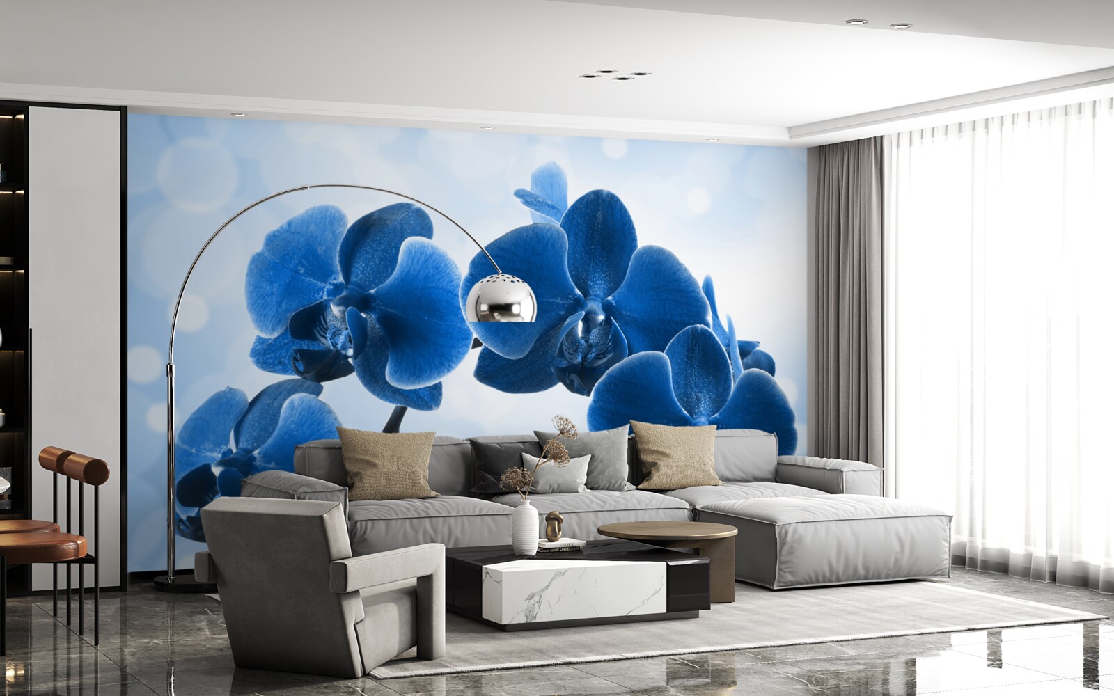 Fototapet orhideele sunt albastru închis