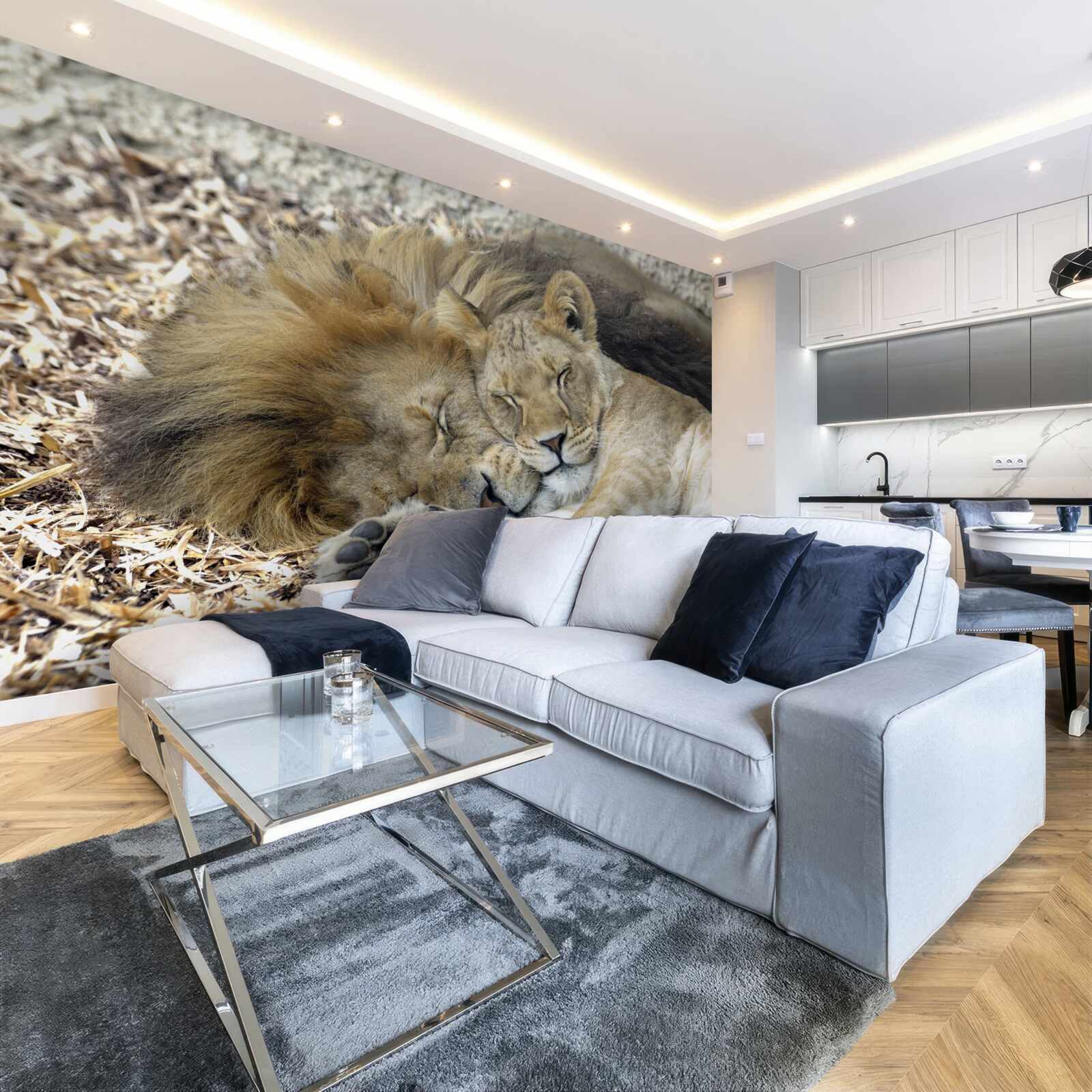 Fototapet leu și leoaică formează o căsătorie, sayat