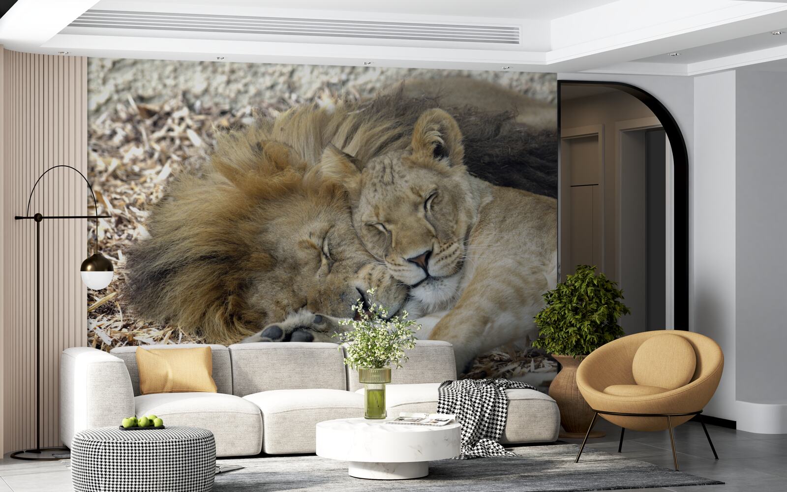 Fototapet leu și leoaică formează o căsătorie, sayat