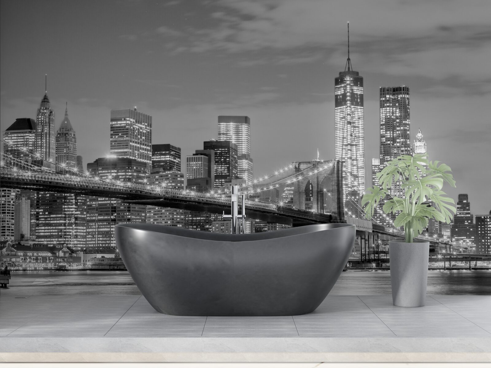 Fototapet metropola cu vedere la podul brooklyn