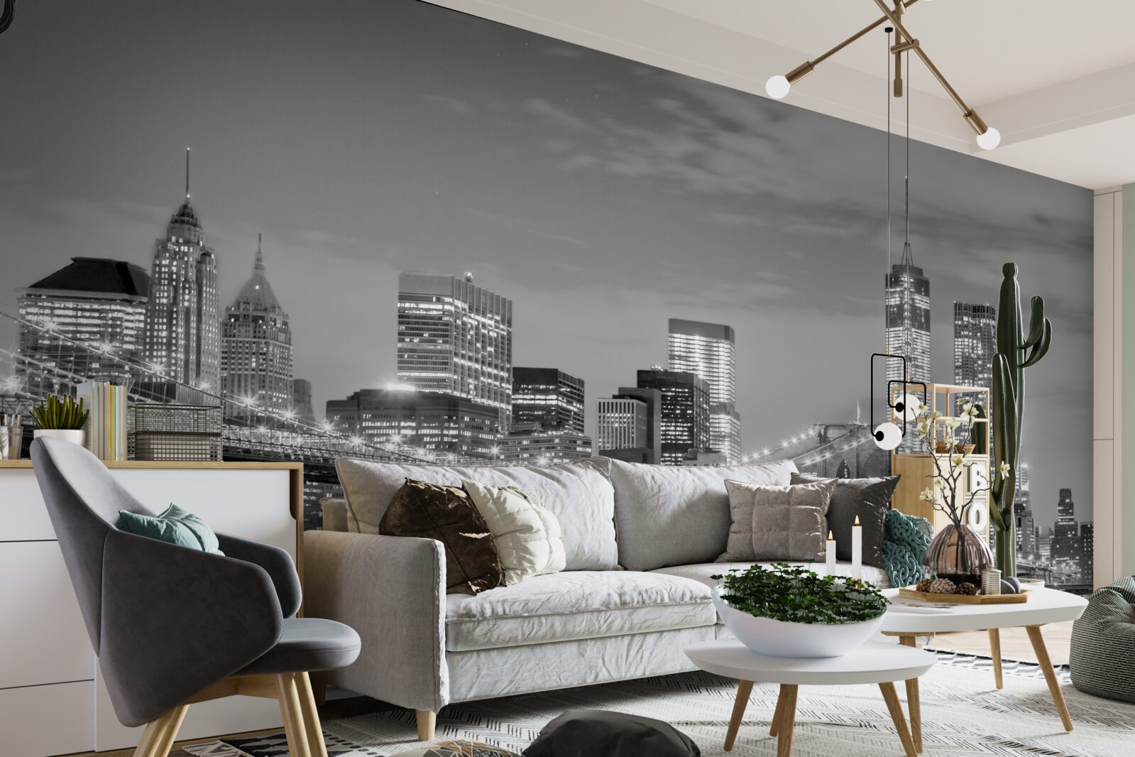 Fototapet metropola cu vedere la podul brooklyn