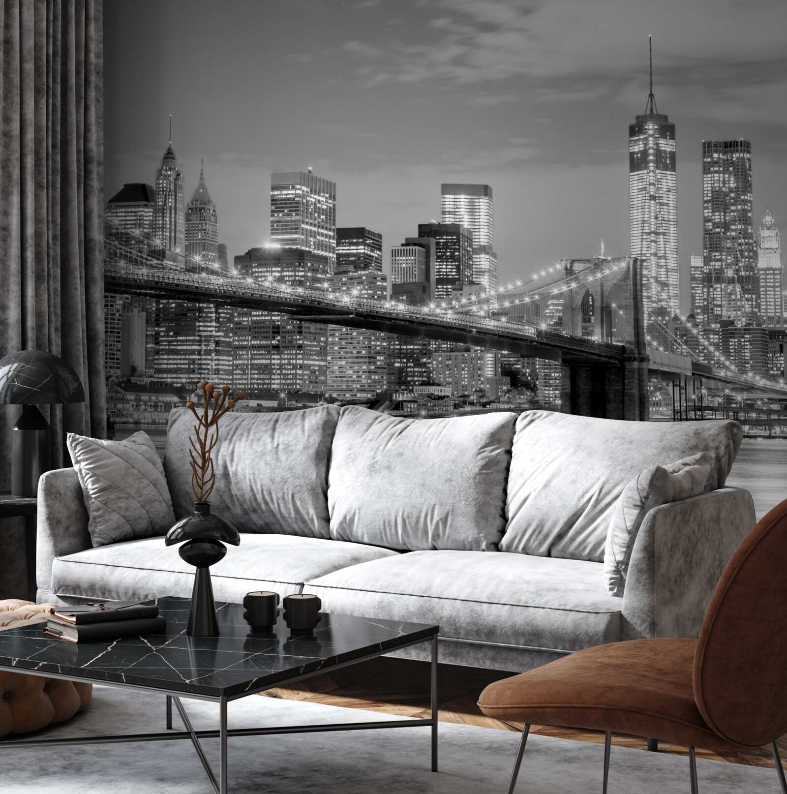 Fototapet metropola cu vedere la podul brooklyn