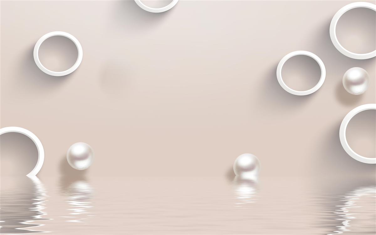 Fototapet cercuri pe apă și perle