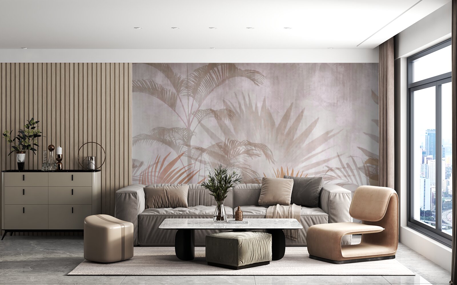 Fototapet plante tropicale cu delicatețe