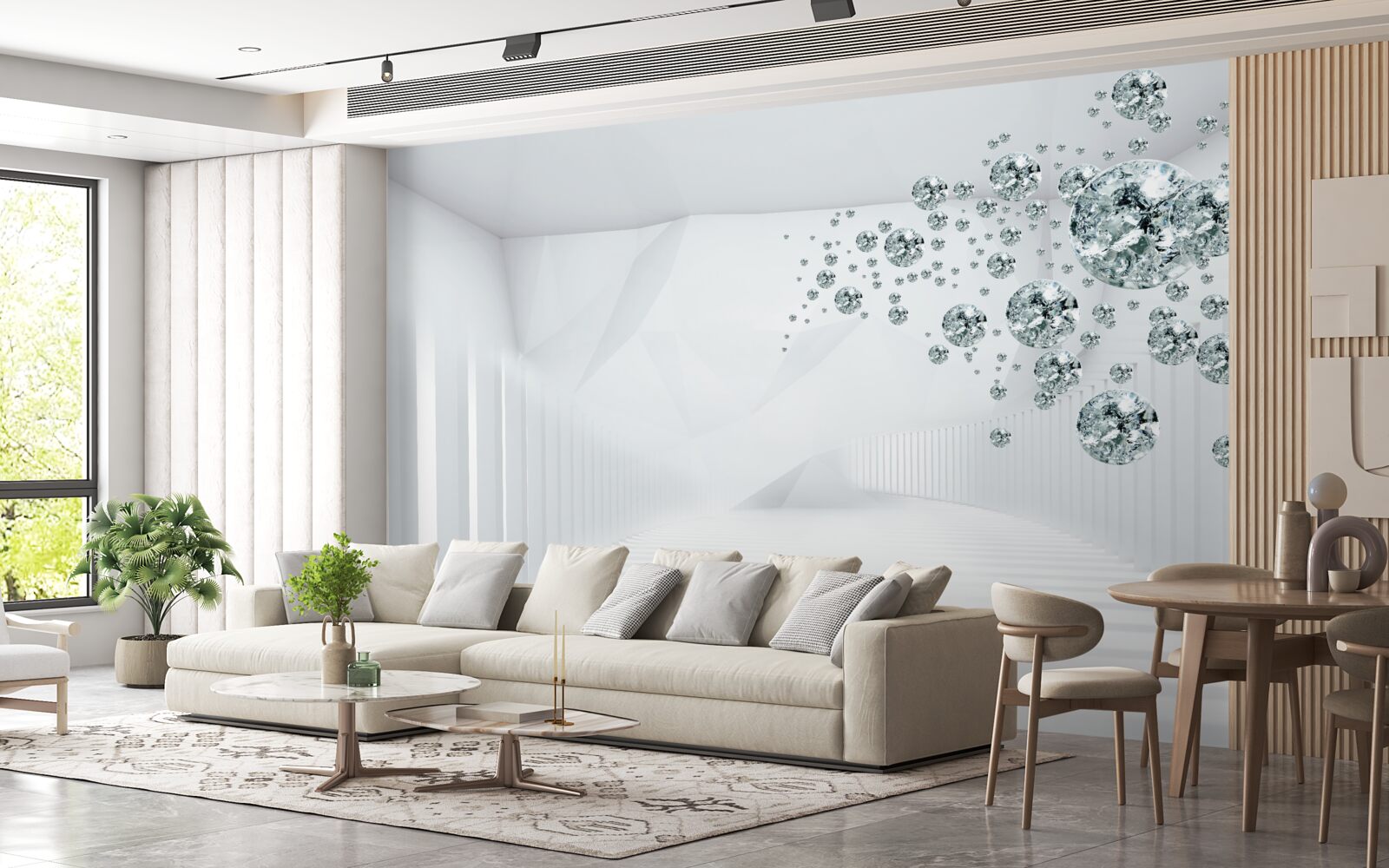 Fototapet picături de apă într-o cameră luminată