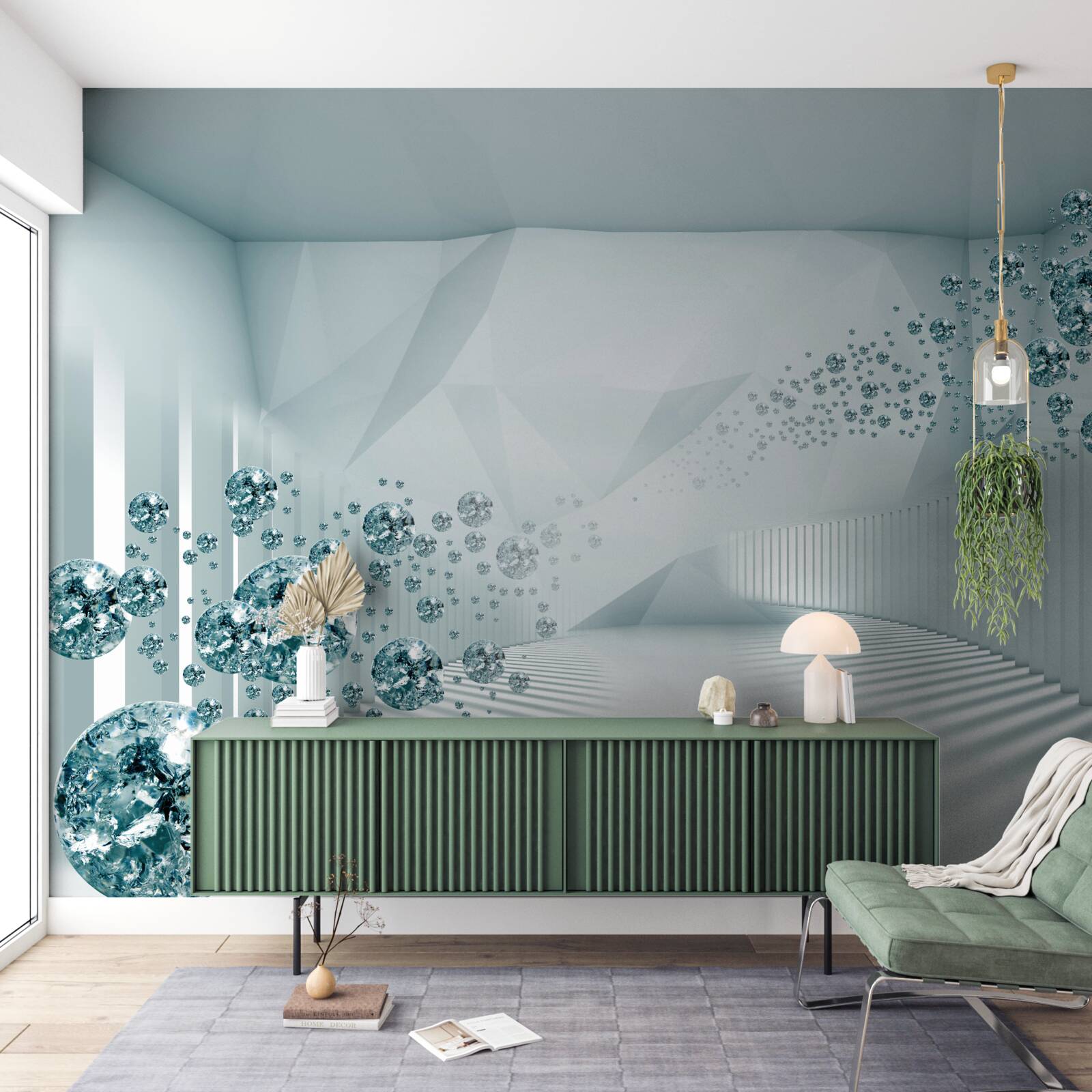 Fototapet creșterea particulelor de ocean albastru