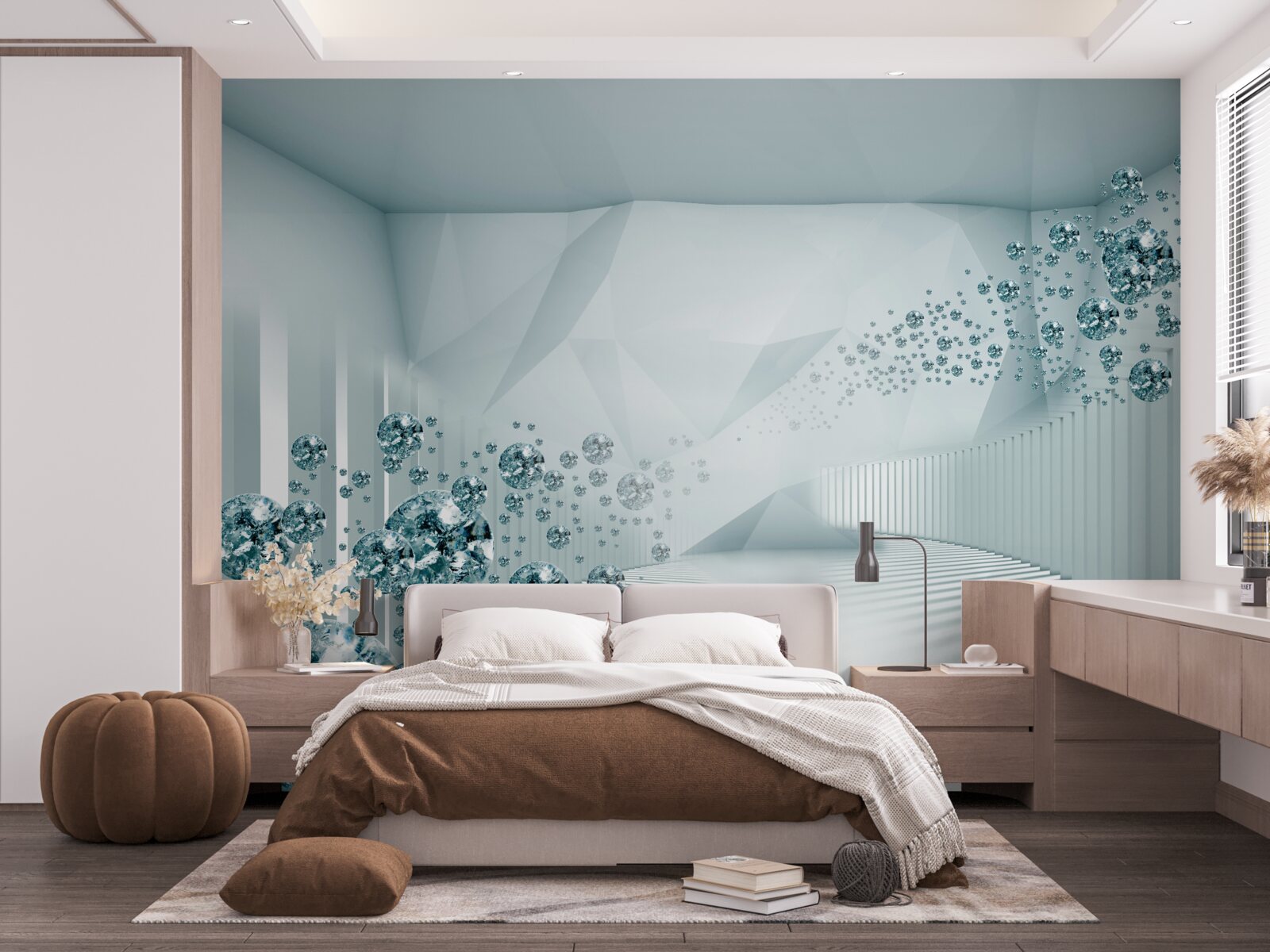 Fototapet creșterea particulelor de ocean albastru