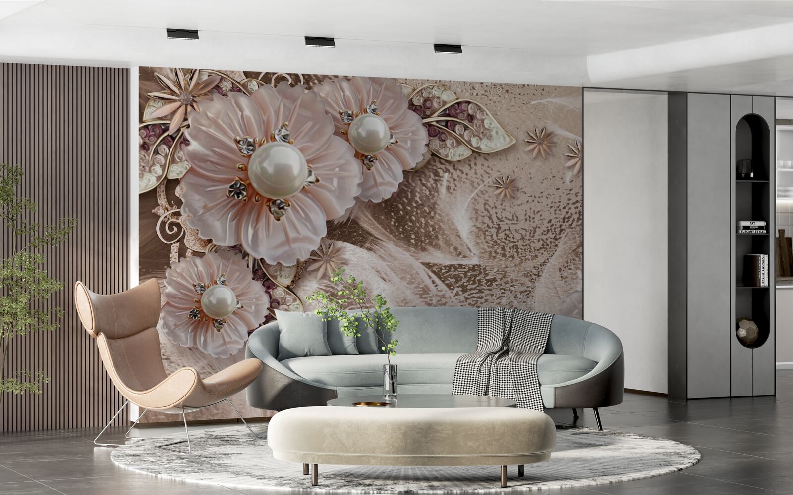 Fototapet perle și inflorescențe grațioase cu muguri deschiși