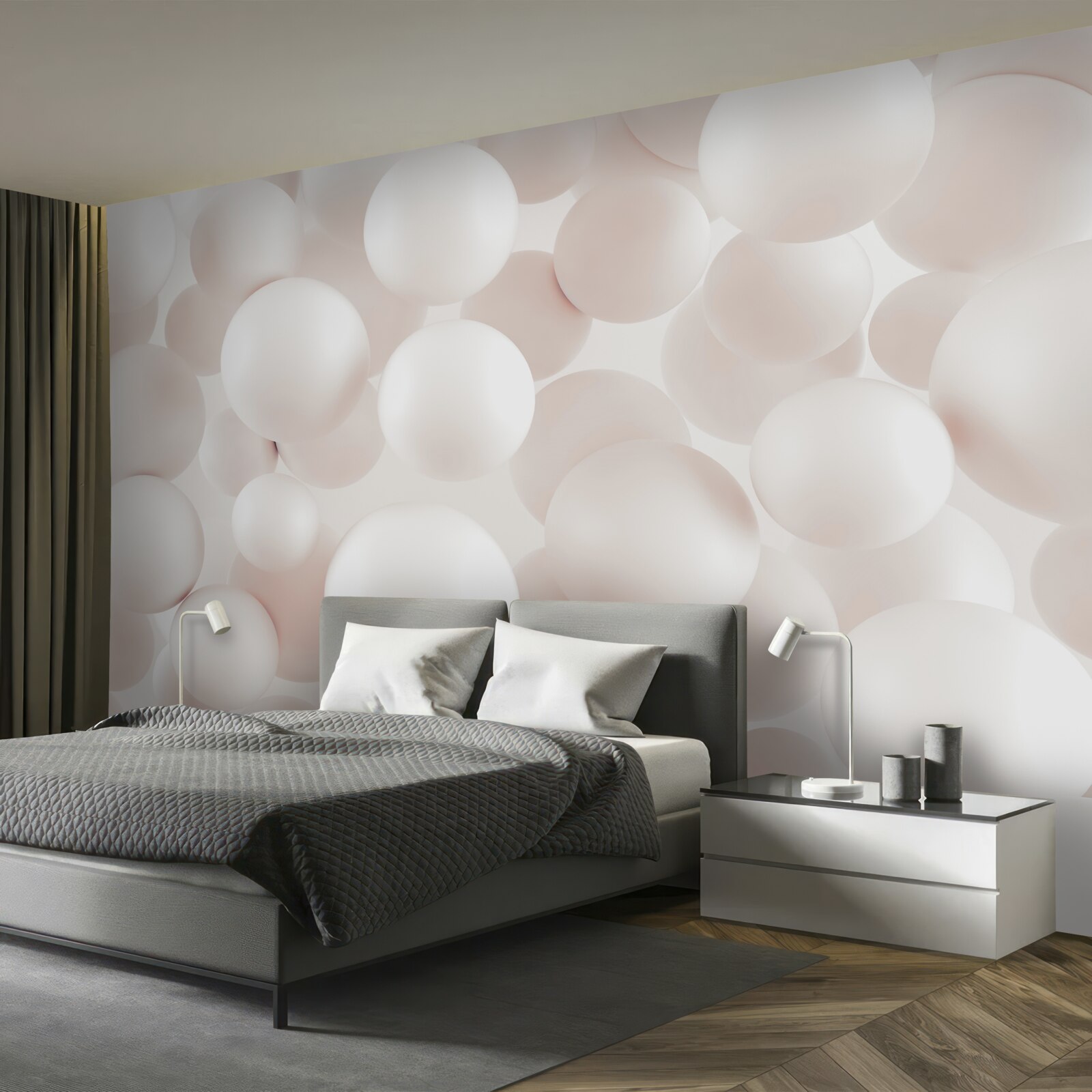 Fototapet o mulțime de bile roz strălucitor