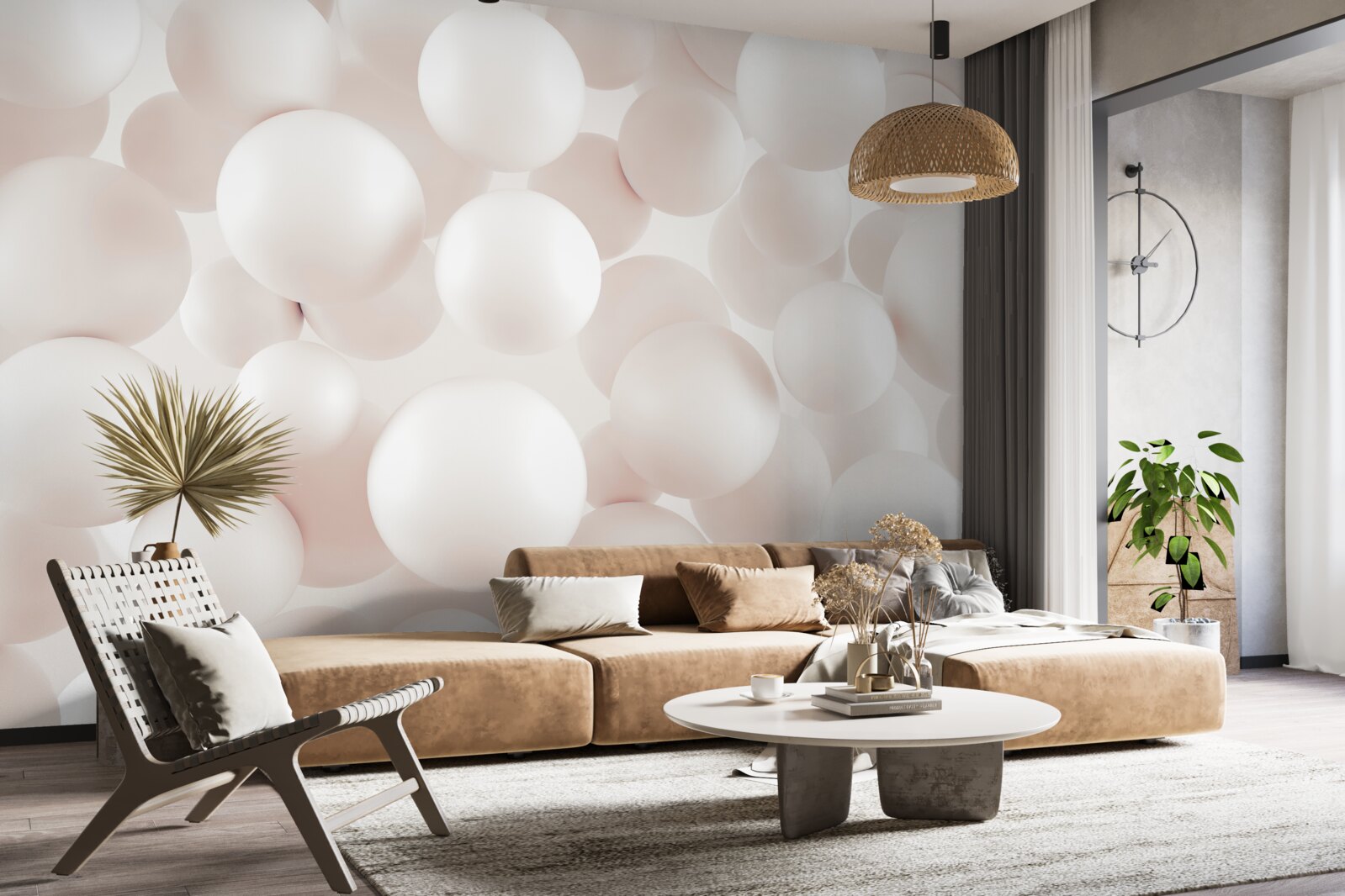 Fototapet o mulțime de bile roz strălucitor