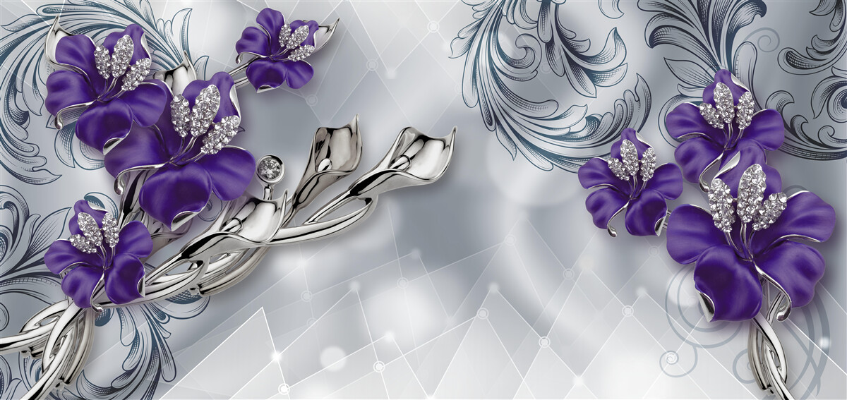 Fototapet crin mov regal pe ramuri