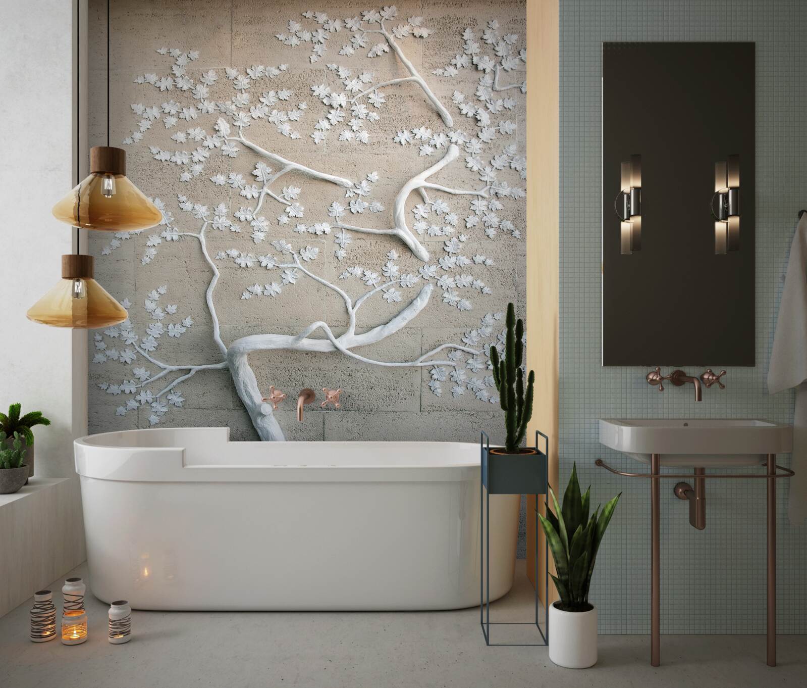 Fototapet copac sakura înflorit