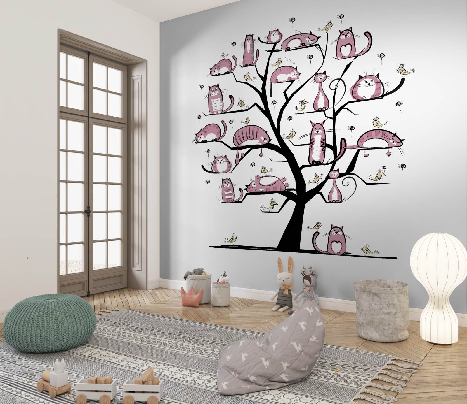 Fototapet copac pentru pisici